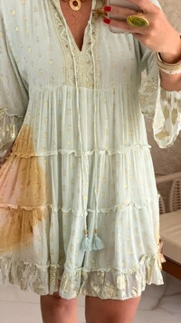 Vestido Boho Curto Aquarela