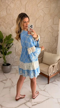 Vestido Boho Chic Curto Dália