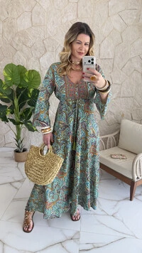 Vestido Boho Chic Longo Lena