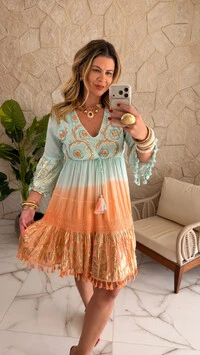 Vestido Boho Chic Curto Elara