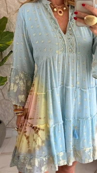 Vestido Boho Curto Aquarela