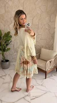 Vestido Boho Curto Aquarela