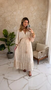 Vestido Boho Chic Longo Flora
