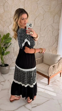 Vestido Boho Chic Ônix