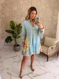 Vestido Boho Chic Aquarela