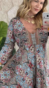 Vestido Boho Chic Longo Lena