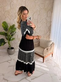 Vestido Boho Chic Ônix