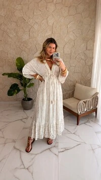 Vestido Boho Chic Longo Flora