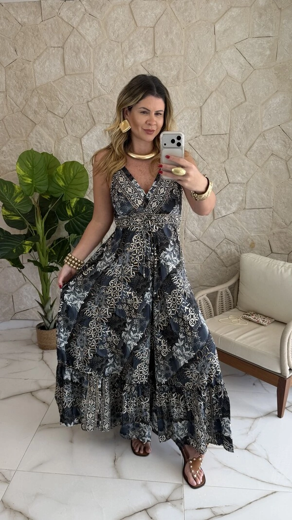 Vestido Boho Chic Longo Manu
