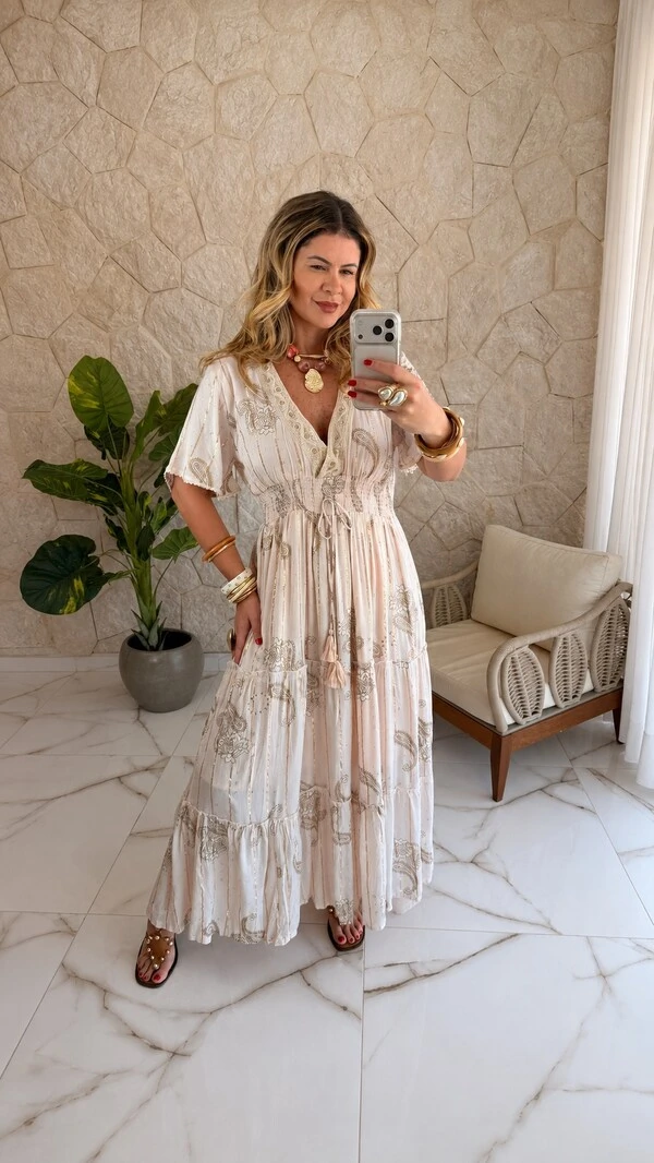 Vestido Boho Chic Longo Lavínia