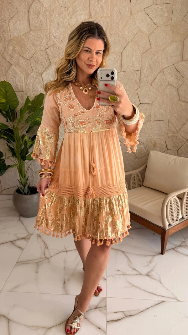 Vestido Boho Chic Curto Elara