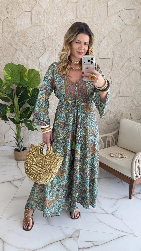 Vestido Boho Chic Longo Lena