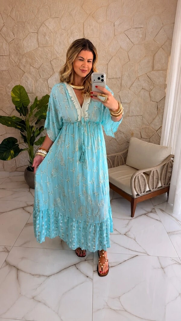 Vestido Boho Chic Longo Flora
