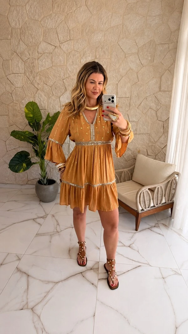 Vestido Boho Chic Curto Zahara