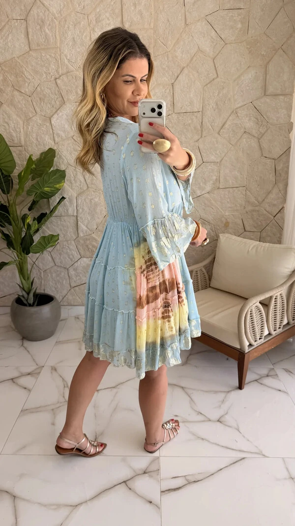 Vestido Boho Curto Aquarela