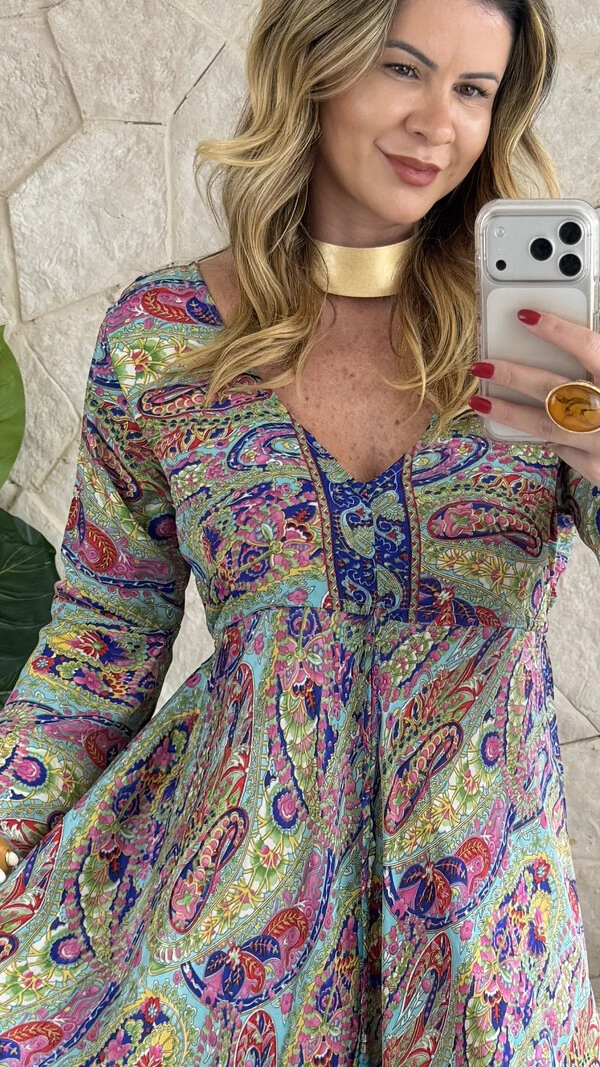 Vestido Boho Chic Longo Lena