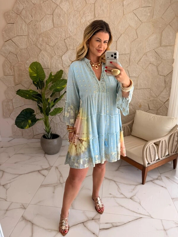 Vestido Boho Chic Aquarela