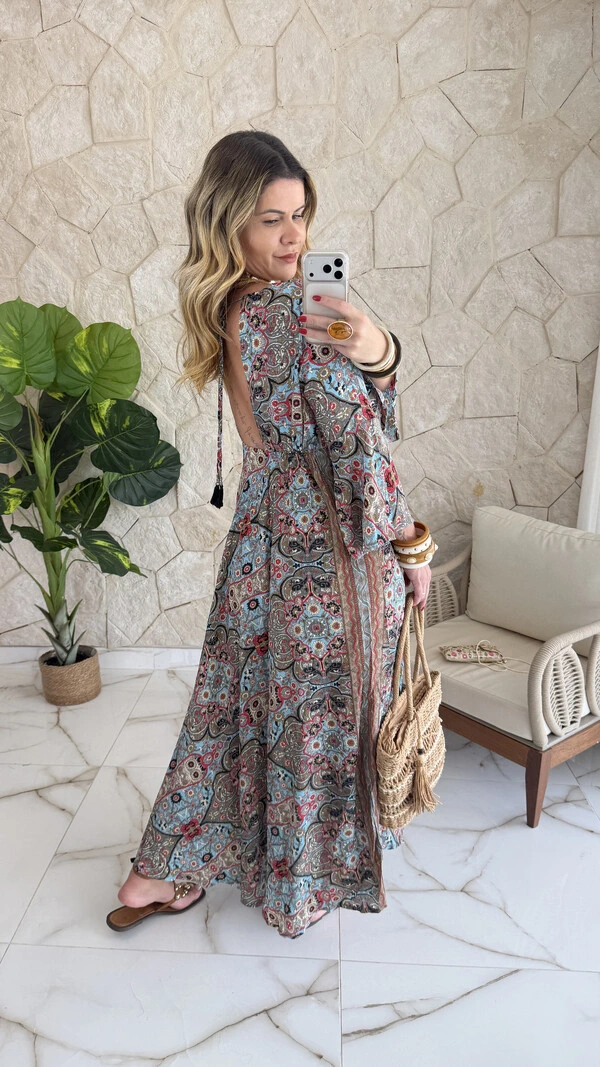 Vestido Boho Chic Longo Lena