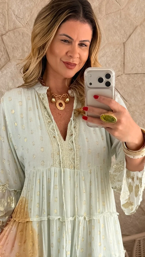 Vestido Boho Curto Aquarela