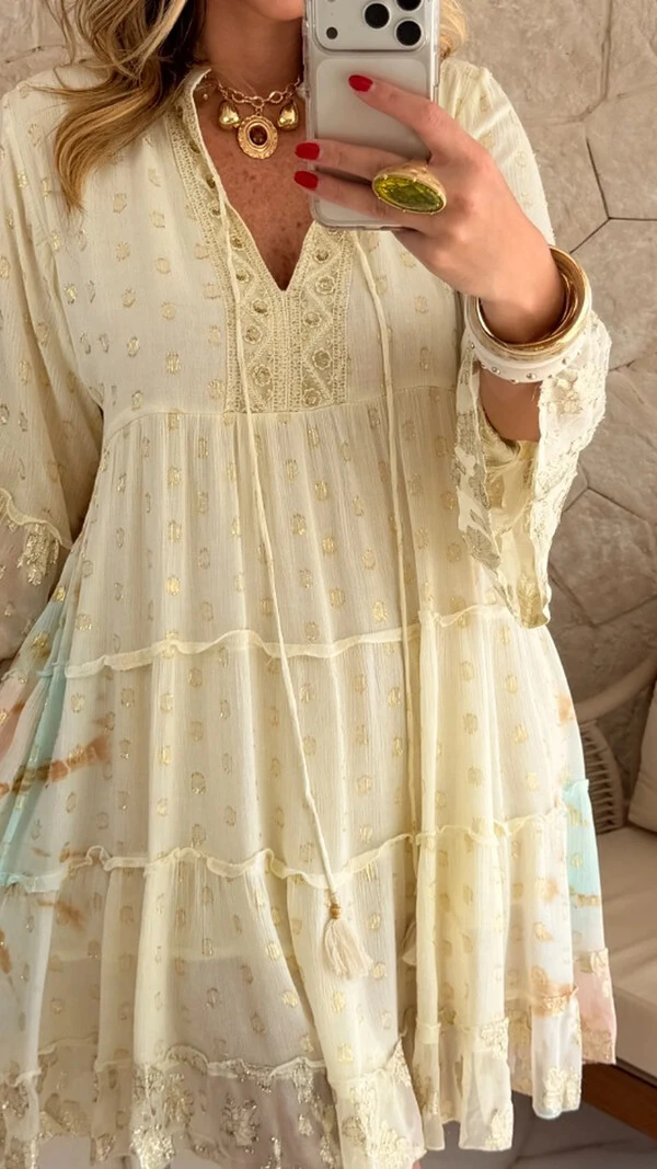 Vestido Boho Curto Aquarela