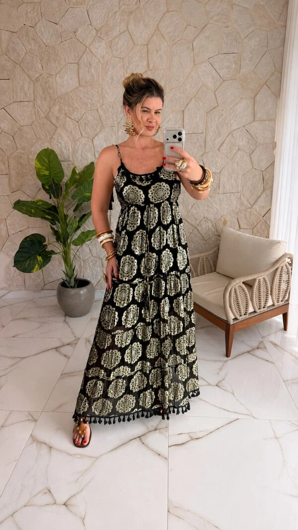 Vestido Boho Chic Longo Selene