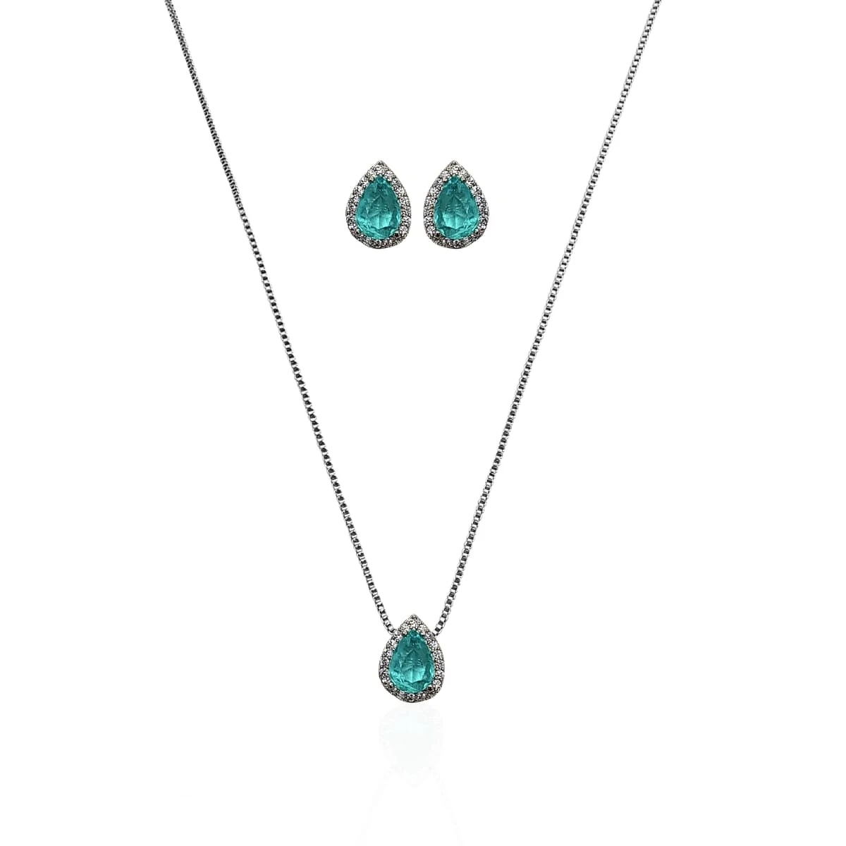 FotoConjunto Mini Gota Turmalina Paraíba com Zircônia