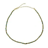 Choker Mini Turquesa Com Ouro