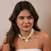 Choker Bandana Manteiga Pingente Coração Nude