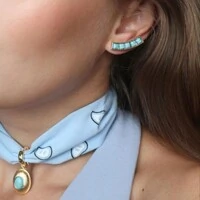 Ear Cuff Pedras Turquesa