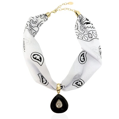 Foto Choker Lenço Pingente Gota Preto