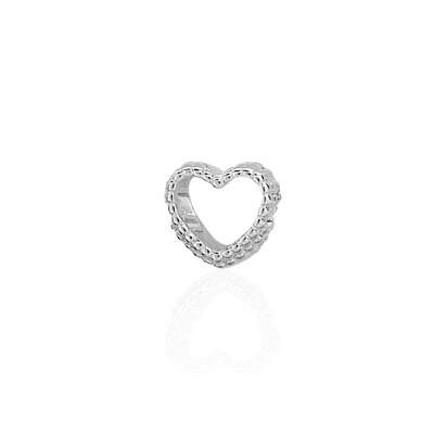 Foto Berloque Separador Coração Bolinhas Vazado Prata