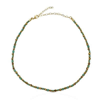 Foto Choker Mini Turquesa Com Ouro