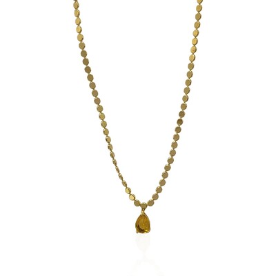 Foto Choker Bolinhas Soldadas Pingente Gota Citrino