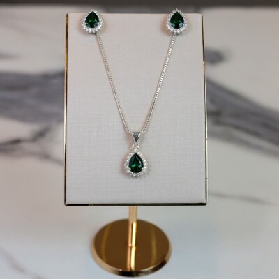 FotoConjunto Gota Esmeralda Com Zircônia