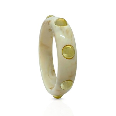 Foto Bracelete Creme com Aplique Ouro