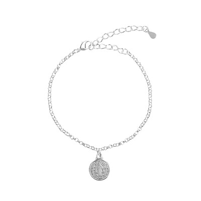 Foto Pulseira Elos Português São Bento Prata