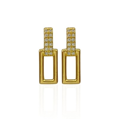 Foto Brinco Retangular Vazado Lorena