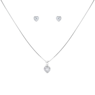 Foto Conjunto Mini Coração Cristal Zircônia