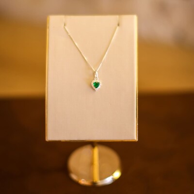 FotoPulseira Prata 925 Mini Coração Esmeralda