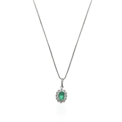 Foto Colar Oval Esmeralda Colombiana Com Zircônias