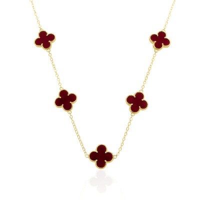 Foto Colar Trevo Esmaltado Marsala