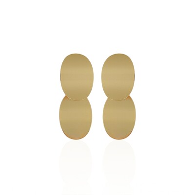 Foto Brinco Duplo Placa Oval Vivian