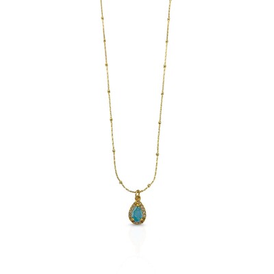 Foto Choker Mini Bolinhas com Pingente Gota Azul