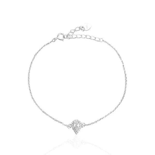 Pulseira Prata 925 Gota Cristal