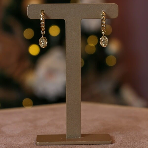 Argola Pequena Bolinhas Pingente Nossa Senhora Das Graças