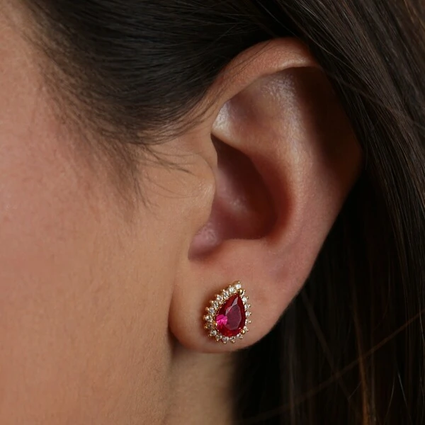 Conjunto Gota Rubelita Com Zircônia