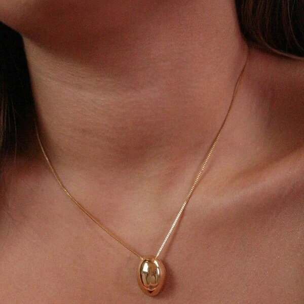 Colar Veneziana Pingente Oval