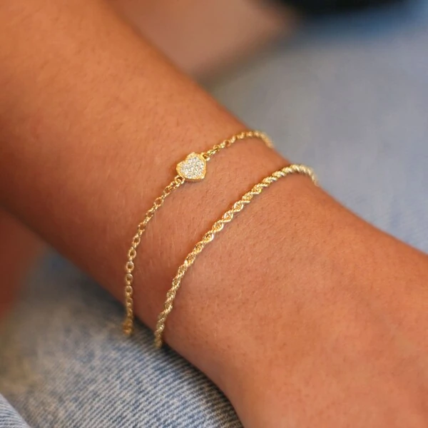 Pulseira Corrente Cadeado Coração Zircônia