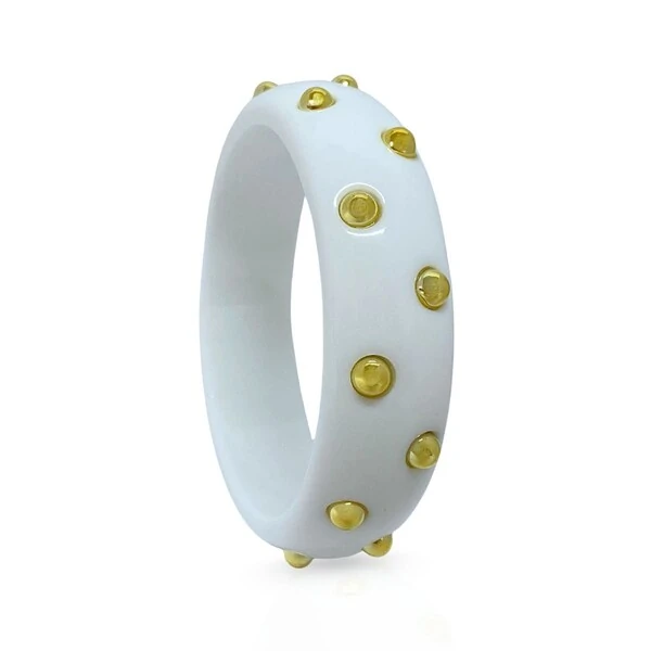 Bracelete Branco com Aplique