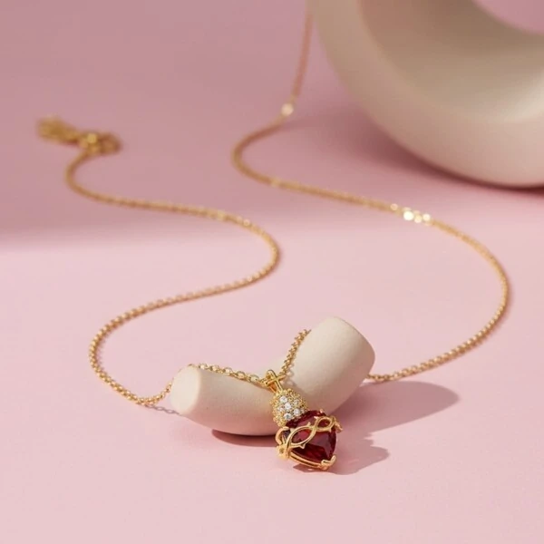 Colar Sagrado Coração Rubi